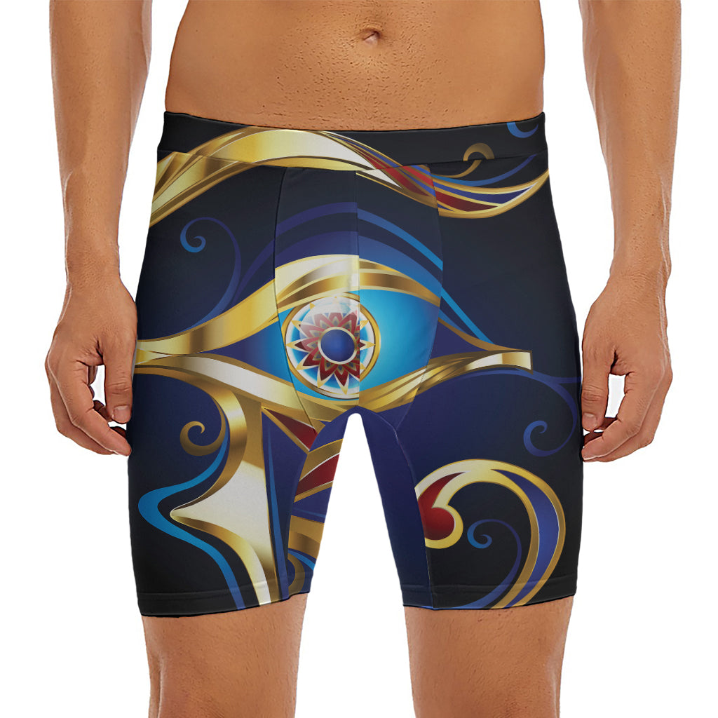 Eye Of Horus Amulet Print Men's Long Boxer Briefs