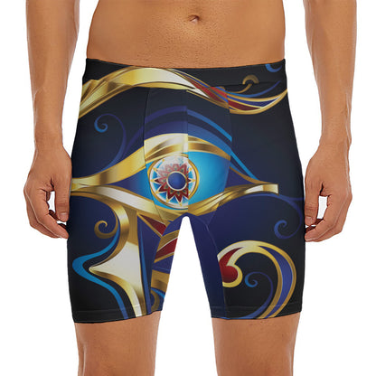 Eye Of Horus Amulet Print Men's Long Boxer Briefs
