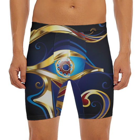 Eye Of Horus Amulet Print Men's Long Boxer Briefs