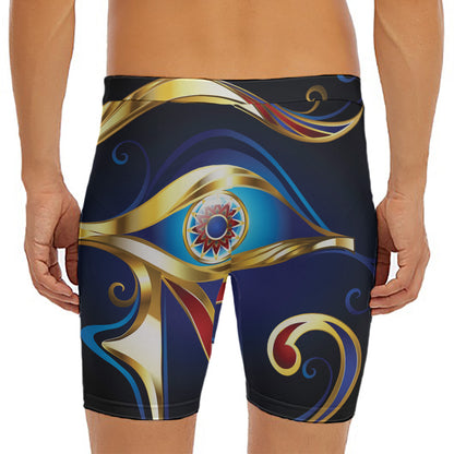 Eye Of Horus Amulet Print Men's Long Boxer Briefs