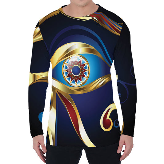 Eye Of Horus Amulet Print Men's Long Sleeve T-Shirt
