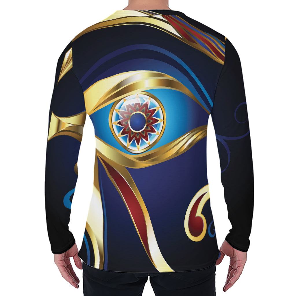 Eye Of Horus Amulet Print Men's Long Sleeve T-Shirt