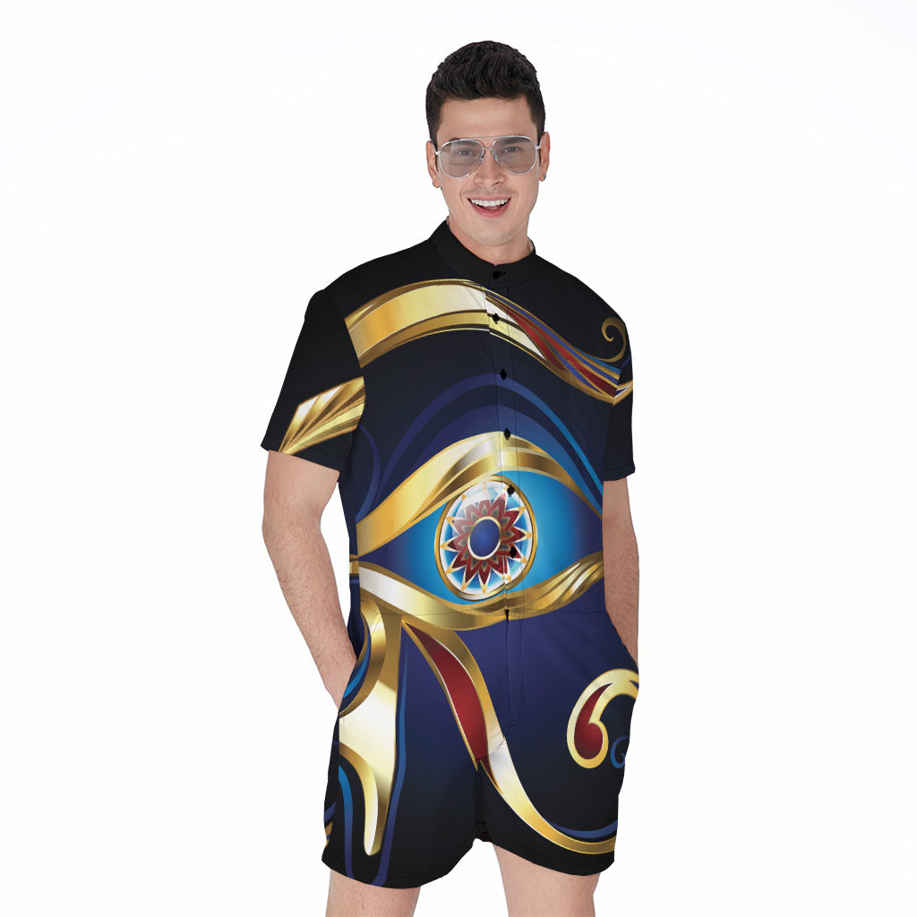 Eye Of Horus Amulet Print Men's Rompers