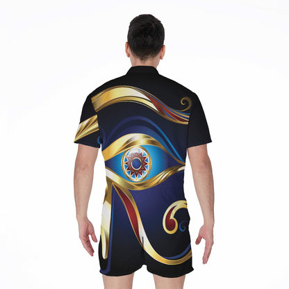 Eye Of Horus Amulet Print Men's Rompers
