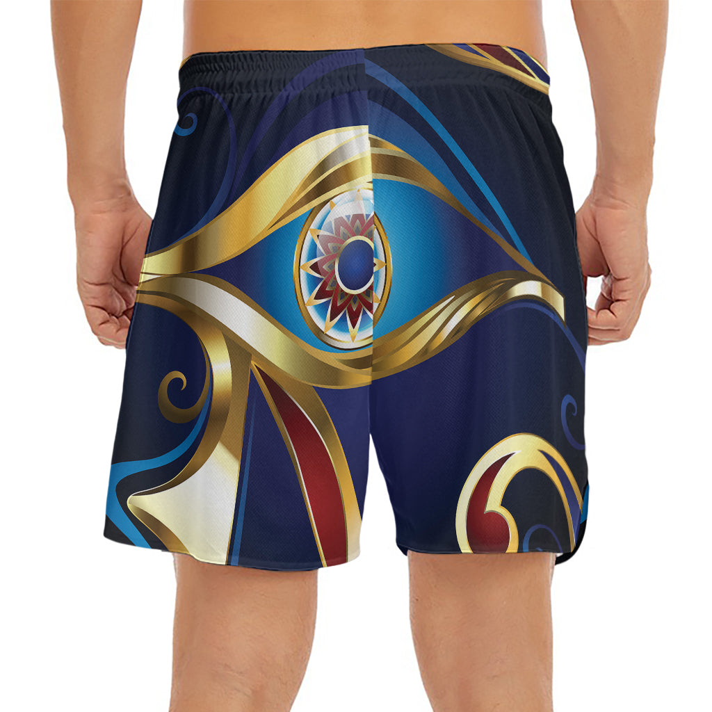 Eye Of Horus Amulet Print Men's Split Running Shorts