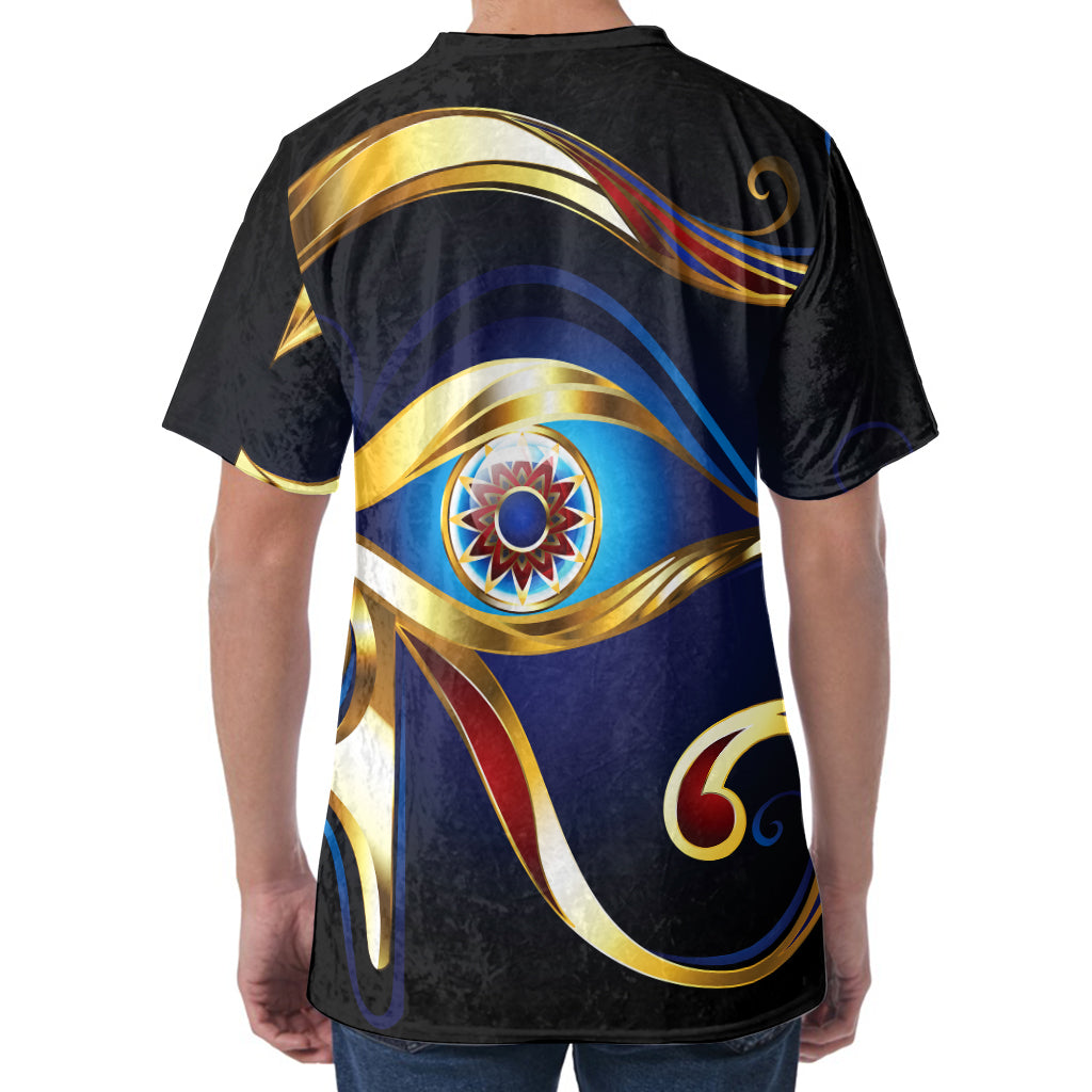 Eye Of Horus Amulet Print Men's Velvet T-Shirt
