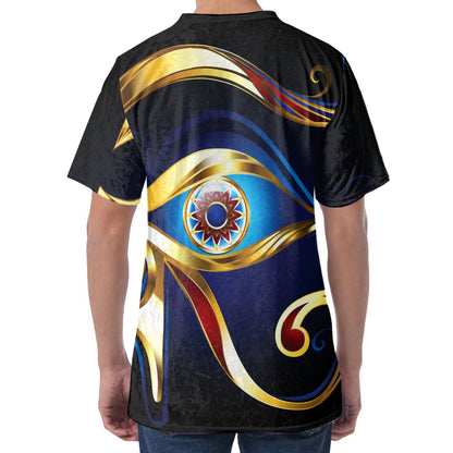 Eye Of Horus Amulet Print Men's Velvet T-Shirt
