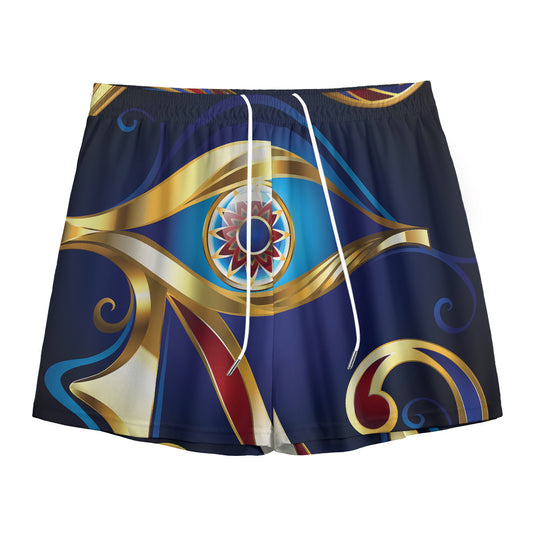 Eye Of Horus Amulet Print Mesh Shorts