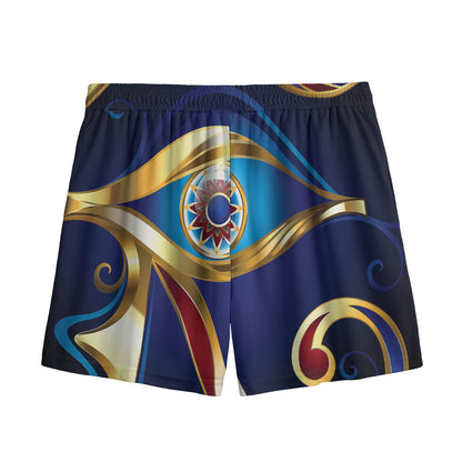 Eye Of Horus Amulet Print Mesh Shorts