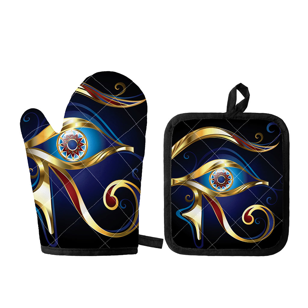 Eye Of Horus Amulet Print Oven Mitt And Pot Holder Set