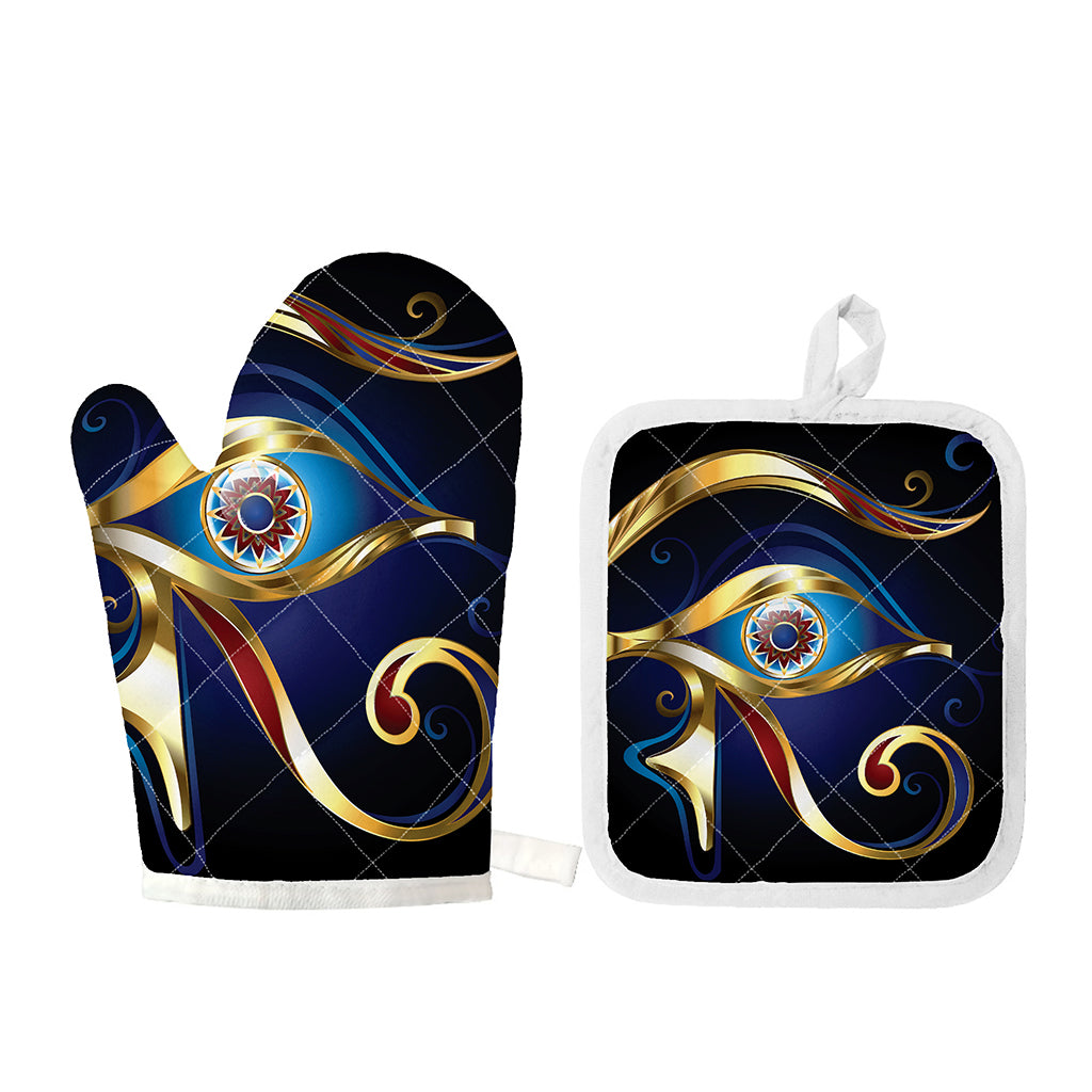 Eye Of Horus Amulet Print Oven Mitt And Pot Holder Set