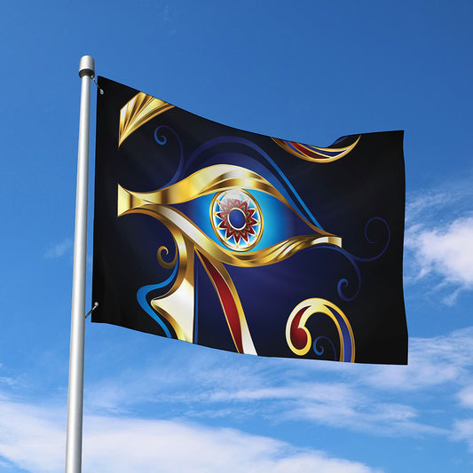 Eye Of Horus Amulet Print Polyester Flag