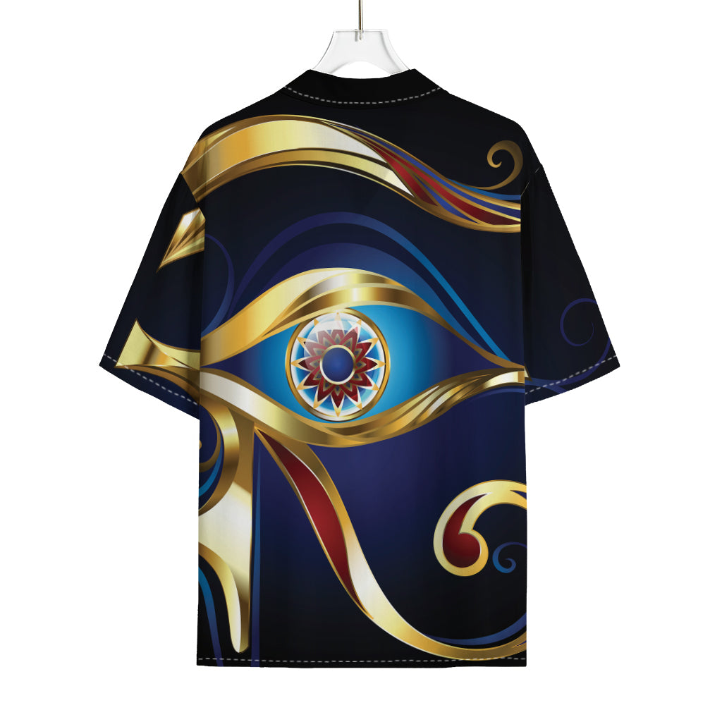 Eye Of Horus Amulet Print Rayon Hawaiian Shirt