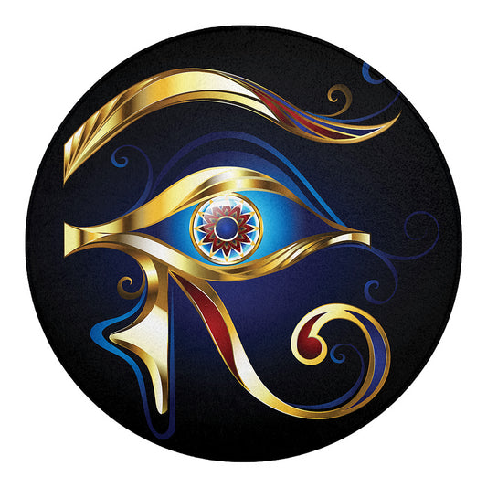 Eye Of Horus Amulet Print Round Blanket