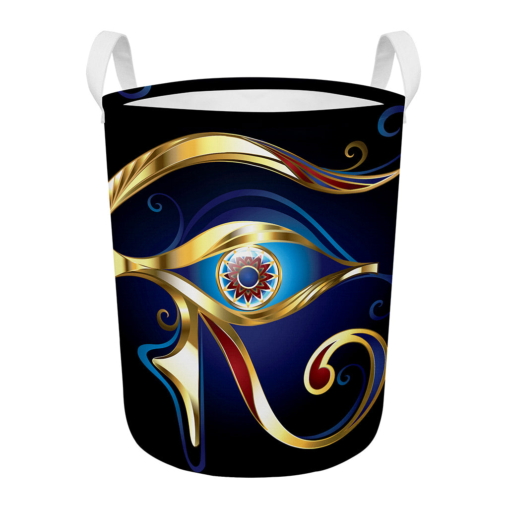 Eye Of Horus Amulet Print Round Laundry Basket