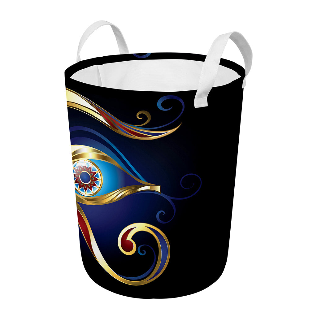 Eye Of Horus Amulet Print Round Laundry Basket