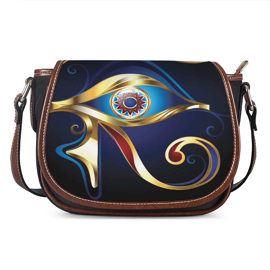 Eye Of Horus Amulet Print Saddle Bag