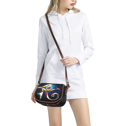 Eye Of Horus Amulet Print Saddle Bag