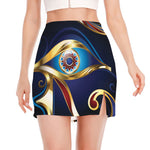 Eye Of Horus Amulet Print Side Slit Mini Skirt