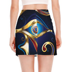 Eye Of Horus Amulet Print Side Slit Mini Skirt