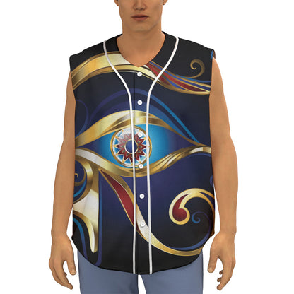Eye Of Horus Amulet Print Sleeveless Baseball Jersey