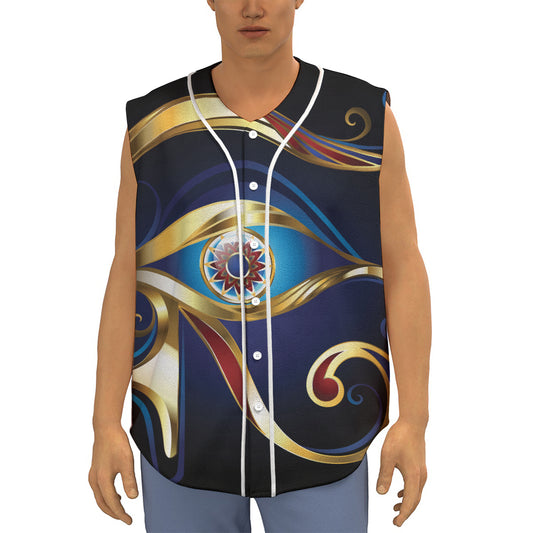 Eye Of Horus Amulet Print Sleeveless Baseball Jersey