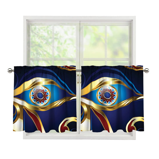 Eye Of Horus Amulet Print Tier Curtains
