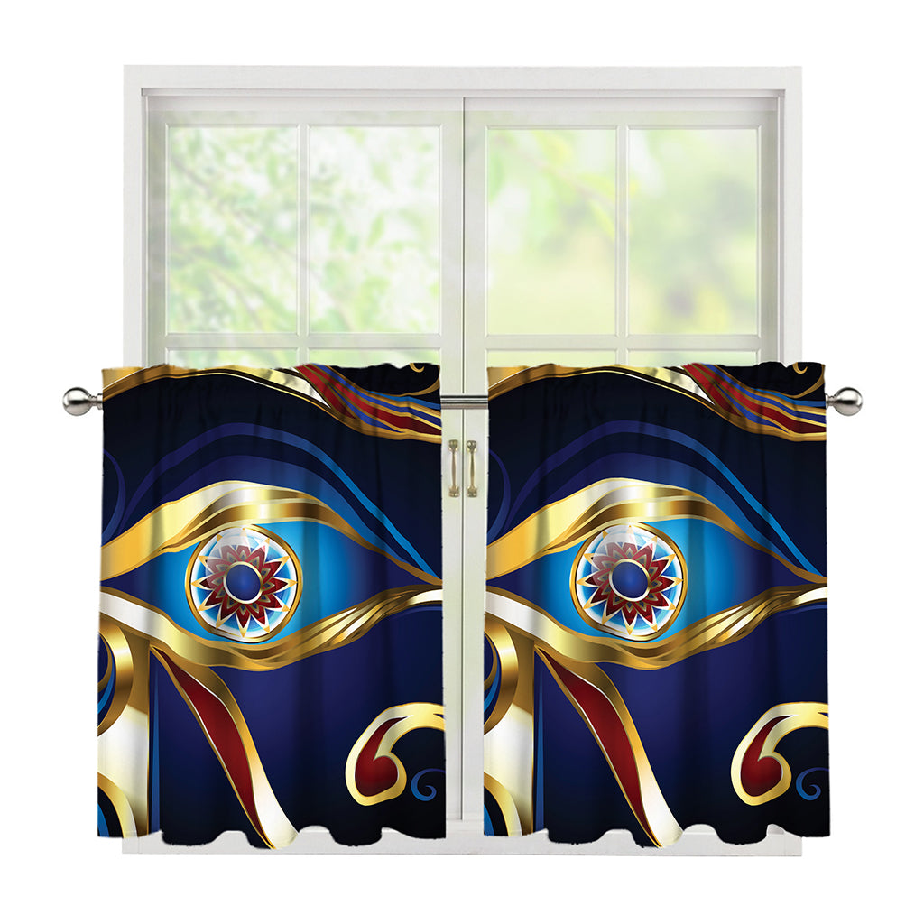 Eye Of Horus Amulet Print Tier Curtains