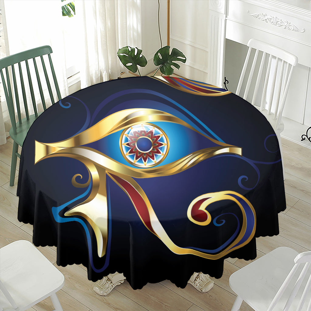Eye Of Horus Amulet Print Waterproof Round Tablecloth