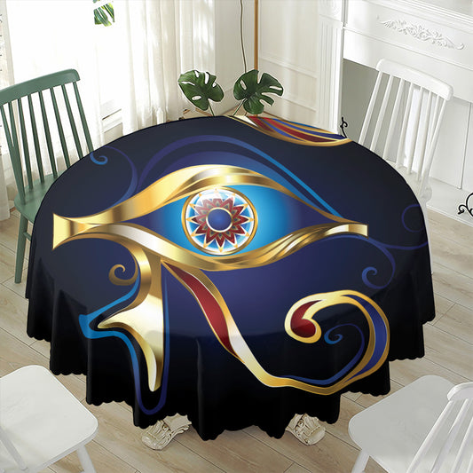 Eye Of Horus Amulet Print Waterproof Round Tablecloth