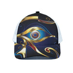 Eye Of Horus Amulet Print White Mesh Trucker Cap
