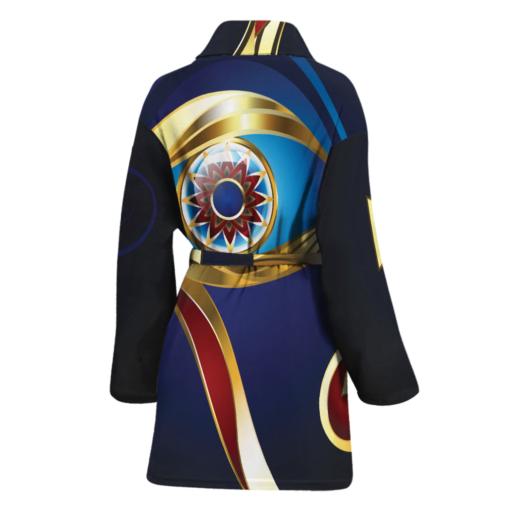 Eye Of Horus Amulet Print Women's Bathrobe