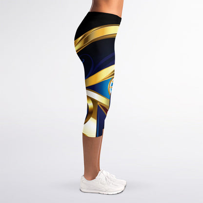 Eye Of Horus Amulet Print Women's Capri Leggings