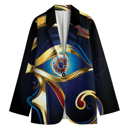 Eye Of Horus Amulet Print Women's Cotton Blazer