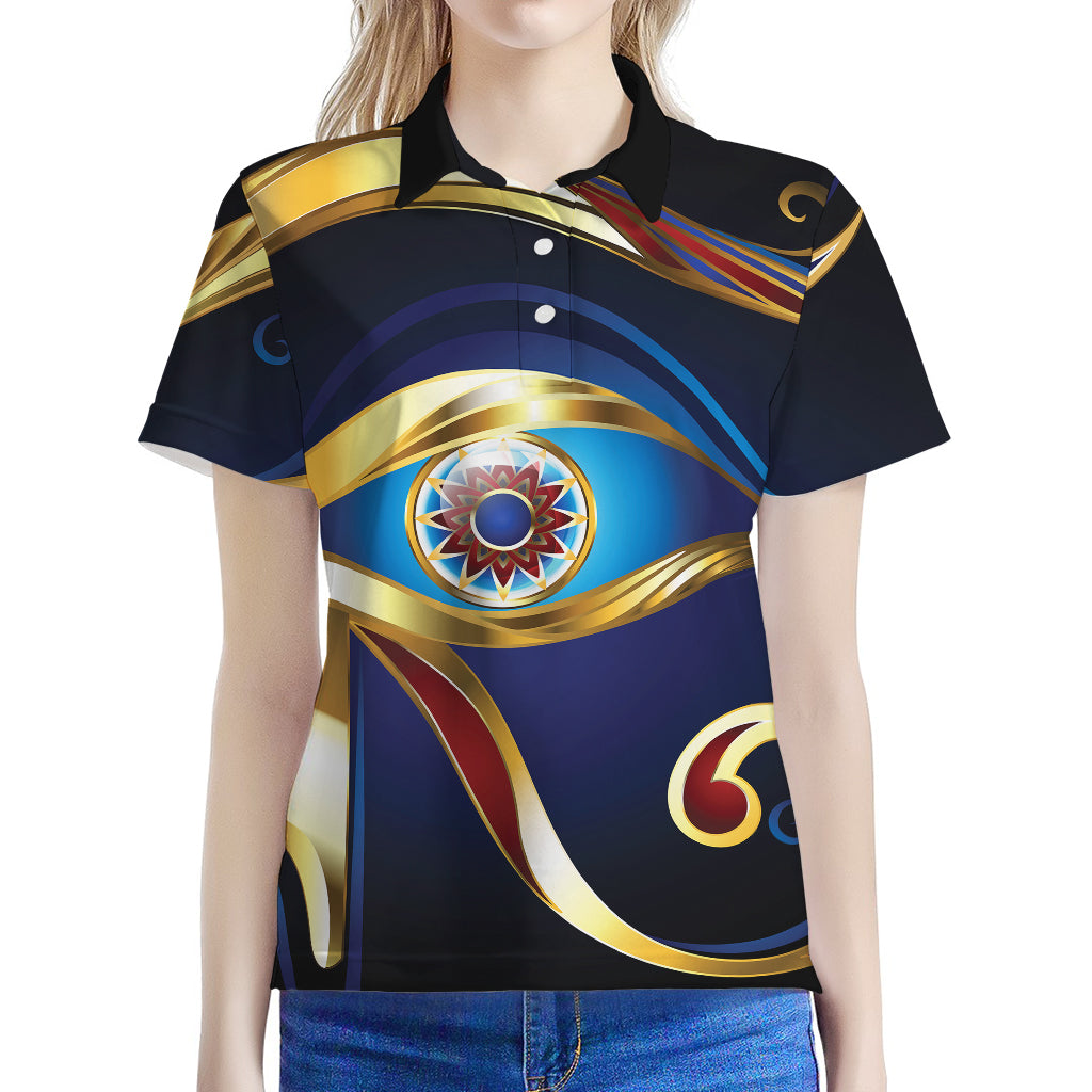 Eye Of Horus Amulet Print Women's Polo Shirt