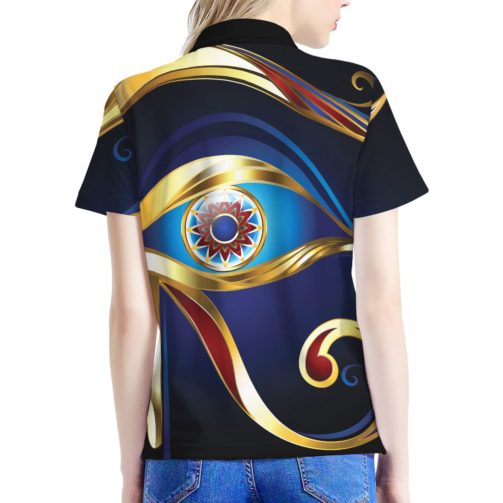 Eye Of Horus Amulet Print Women's Polo Shirt