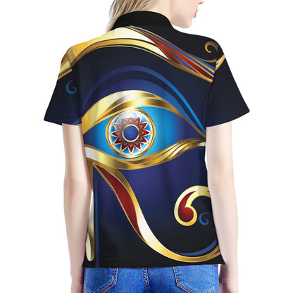 Eye Of Horus Amulet Print Women's Polo Shirt