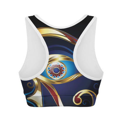 Eye Of Horus Amulet Print Women's Sports Bra
