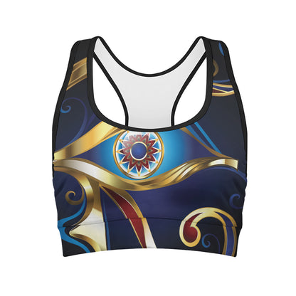 Eye Of Horus Amulet Print Women's Sports Bra