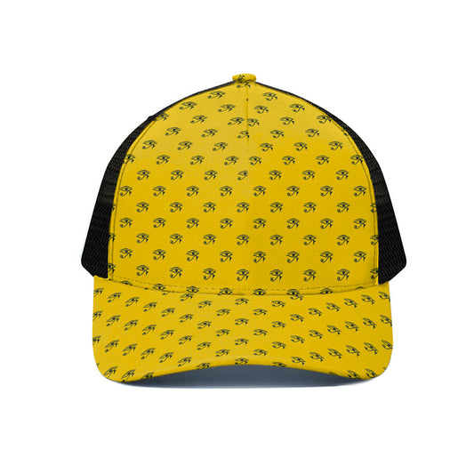Eye Of Horus Symbol Pattern Print Black Mesh Trucker Cap