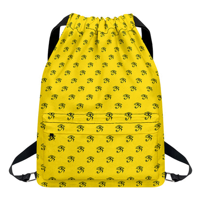 Eye Of Horus Symbol Pattern Print Drawstring Backpack