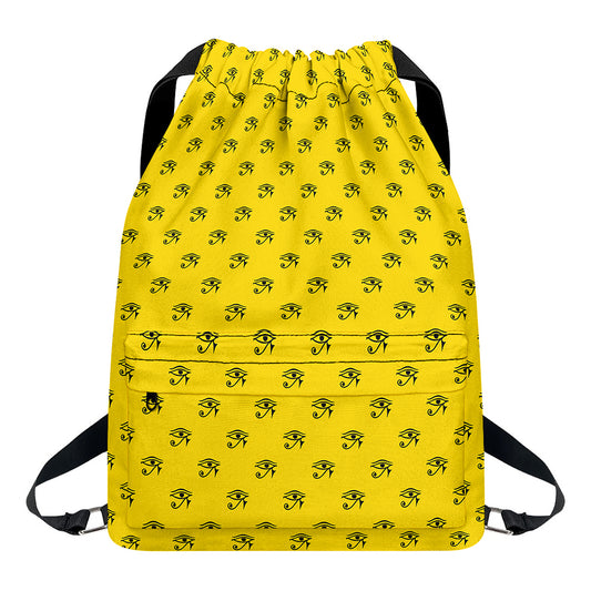 Eye Of Horus Symbol Pattern Print Drawstring Backpack