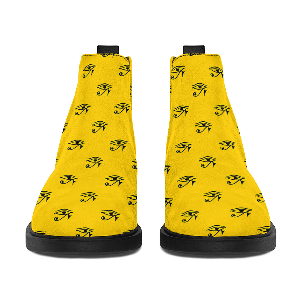 Eye Of Horus Symbol Pattern Print Flat Ankle Boots