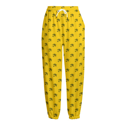Eye Of Horus Symbol Pattern Print Fleece Lined Knit Pants