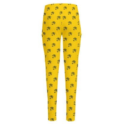 Eye Of Horus Symbol Pattern Print High-Waisted Pocket Leggings