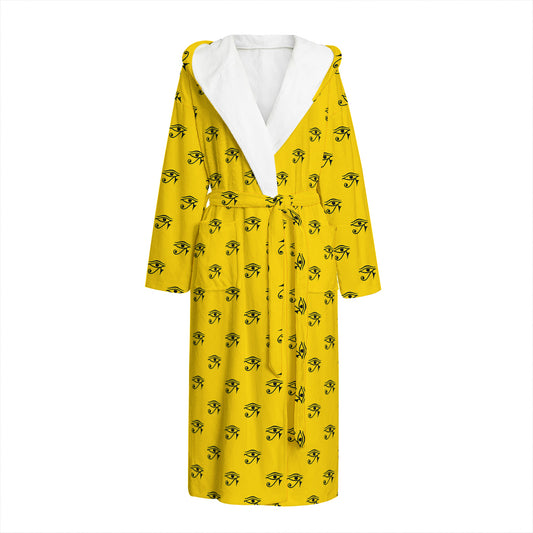 Eye Of Horus Symbol Pattern Print Hooded Bathrobe