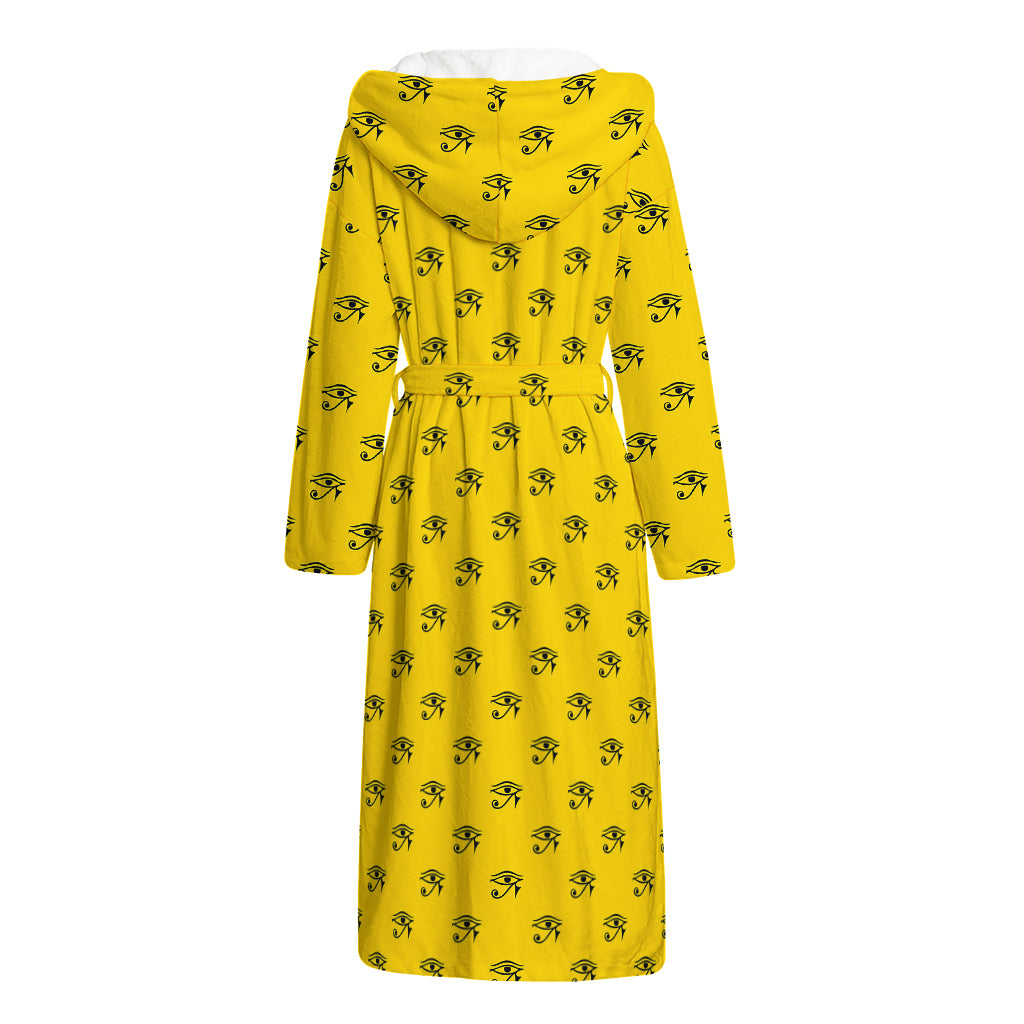 Eye Of Horus Symbol Pattern Print Hooded Bathrobe