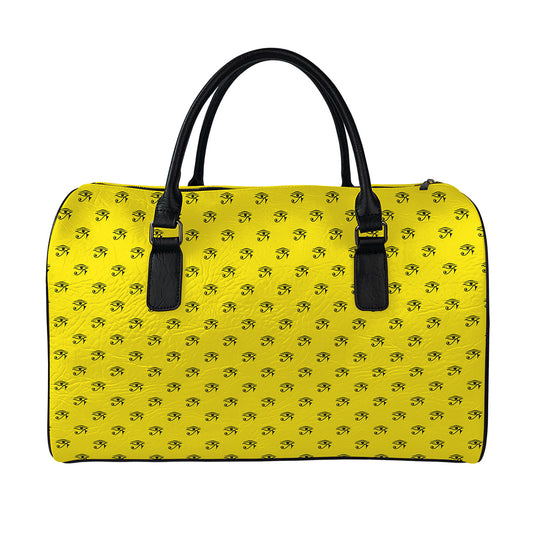 Eye Of Horus Symbol Pattern Print Leather Duffle Bag