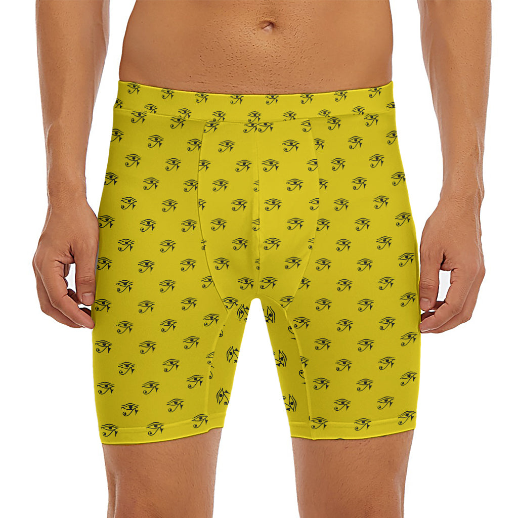 Eye Of Horus Symbol Pattern Print Men's Long Boxer Briefs