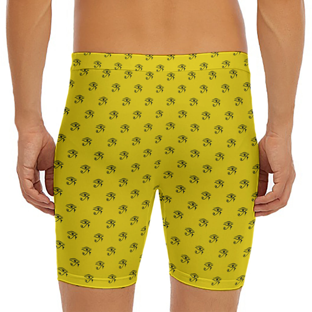 Eye Of Horus Symbol Pattern Print Men's Long Boxer Briefs